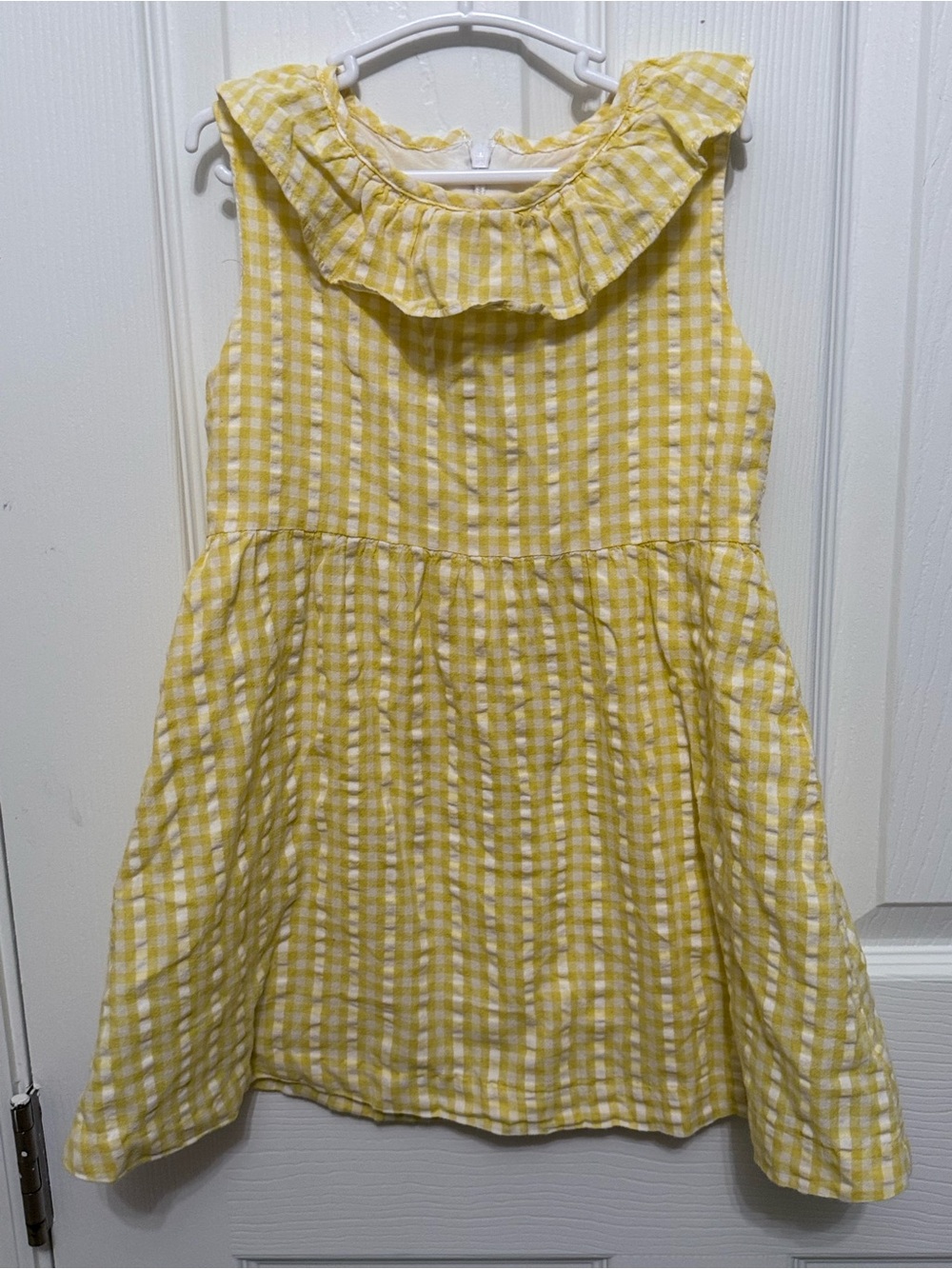 Gocco Girls Yellow Gingham Ruffle Dress Size 4-5